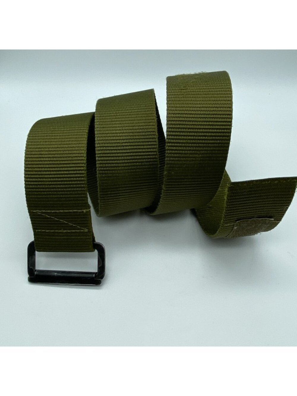 Men's Green Nylon Belt Medium 40" Adjustable Hook & Loop Military Style 1.75"